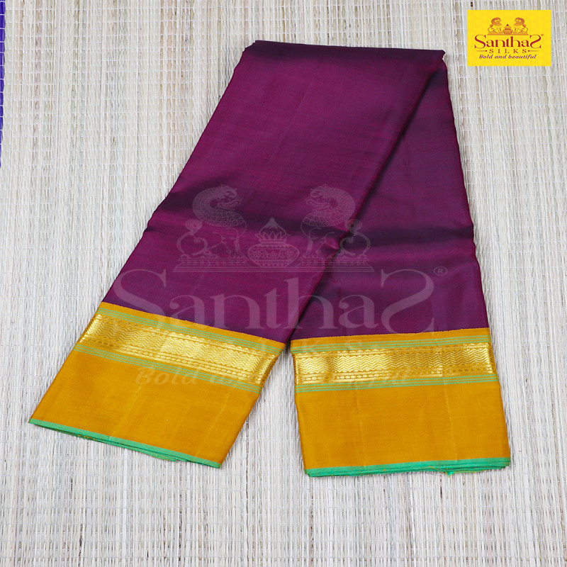 Maroon Plain Body with Mustard Bentex Border