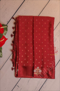 satin-banaras-saree-in-wine-colour-with-golden-zari-buttas