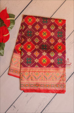 PURE BANARAS SILK SAREE IN MAGENTA COLOUR WITH RANI PINK PALLU & BLOUSE