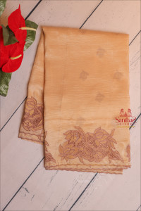 crush-material-saree-with-cut-work-emboridery-in-metalic-copper-colour