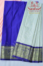 IVORY COLOUR BODY WITH FLORAL PATTERNS  WITH CONTARST BORDER AND BLOUSE