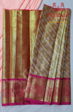 GOLD TISSUE BODY WITH PINK BORDER & BLOUSE