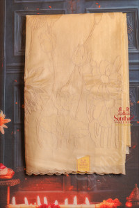 sandal-colour-organza-tissue-saree-with-floral-pattern-with-self-blouse