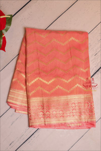 peach-colour-satin-banaras-saree-with-zari-motif-and-self-blouse