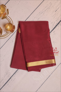 jam-purple-colour-mysore-silk-saree-with-golden-zari-border-and-blouse