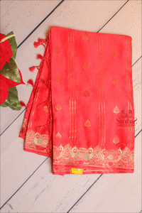 red-colour-satin-banaras-saree-with-zari-floral-butta-and-self-blouse