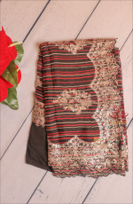 BLACK COLOUR ORGANZA TISSUE SAREE WITH FANCY MOTIF AND BORDER WITH SELF BLOUSE