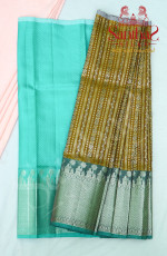 MEHANDHI GREEN BODY WITH CONTRAST BLOUSE & BORDER