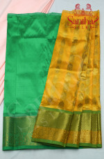 YELLOW COLOUR IN BODY WITH CONTRAST BLOUSE & BORDER