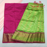 SNEHA GREEN IN BODY WITH CONTRAST BLOUSE & BORDER