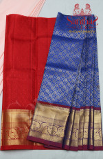 PEPSI BLUE IN BODY WITH CONTRAST BLOUSE & BORDER