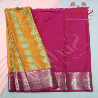 MANGO YELLOW IN BODY WITH CONTRAST BLOUSE & BORDER