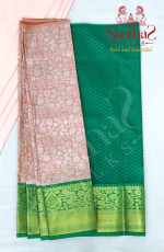 PEACH COLOUR BODY IN FLORAL PATTERN WITH CONTRAST BLOUSE & BORDER