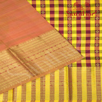 YELLOW & MEROON CHECKED BODY WITH CONTRAST BLOUSE