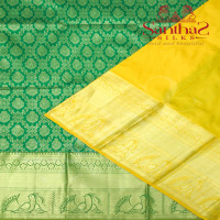 MEENAKSHI GREEN BODY WITH CONTRAST BLOUSE