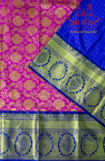 PINK COLOUR BODY IN FLORAL PATTERN WITH CONTRAST BLOUSE & BORDER