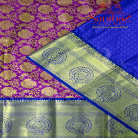 VADAMALLI COLOUR BODY IN FLORAL PATTERN WITH CONTRAST BLOUSE & BORDER