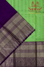 PISTA GREEN COLOUR BODY IN ZARI BUTTA WITH CONTRAST BLOUSE & BORDER