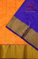 YELLOW COLOUR BODY IN FLORAL PATTERN WITH CONTRAST BLOUSE & BORDER