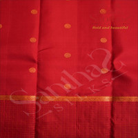 CHERRY RED COLOUR BODY WITH GOLDEN ZARI SMALL BUTTAS AND CONTRAST BLOUSE