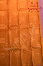 BORDERLESS MUSTARD YELLOW COLOUR BODY WITH GOLDEN ZARI STRIPS & MOTIFS AND CONTRAST BLOUSE