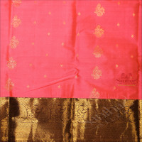NEON PINK COLOUR BODY WITH GOLDEN ZARI BUTTAS AND CONTRAST BLOUSE