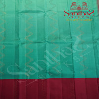 TIFFANY BLUE COLOUR BODY WITH ROSEGOLD ZARI IN KODI PATTERN AND CONTRAST BLOUSE