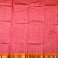 ONE SIDE BORDER LIGHT PINK COLOUR BODY WITH GOLDEN ZARI BUTTA WITHOUT BLOUSE