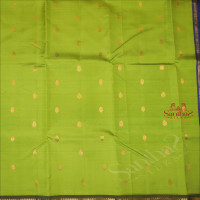 ONE SIDE BORDER YELLOW GREEN COLOUR BODY WITH GOLDEN ZARI BUTTA & WITHOUT BLOUSE