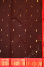 ONE SIDE BORDER COFFEE BROWN COLOUR BODY WITH GOLDEN ZARI BORDER & WITHOUT BLOUSE