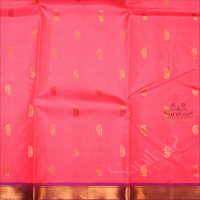 DEEP PINK COLOUR BODY WITH GOLDEN ZARI BUTTA WITH CONTRAST BLOUSE & BORDER