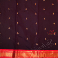 ONE SIDE BORDER DARK PURPLE COLOUR BODY WITH GOLDEN ZARI BUTTA & WITHOUT BLOUSE