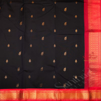 ONE SIDE BORDER OXFORD BLUE COLOUR BODY WITH GOLDEN ZARI BUTTA & WITHOUT BLOUSE