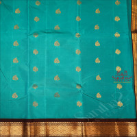 ONE SIDE BORDER PERSIAN GREEN COLOUR BODY WITH GOLEN ZARI BUTTA & WITHOUT BLOUSE