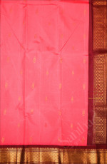 ONE SIDE BORDER POWER PINK COLOUR BODY WITH GOLDEN ZARI BUTTA & WITHOUT BLOUSE