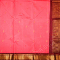 ONE SIDE BORDER POWER PINK COLOUR BODY WITH GOLDEN ZARI BUTTA & WITHOUT BLOUSE