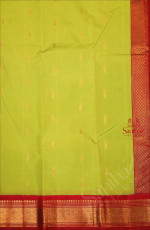 ONESIDE BORDER SHEEN GREEN COLOUR BODY WITH GOLDEN ZARI BUTTA & WITHOUT BLOUSE