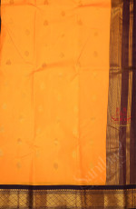 ONESIDE BORDER MANGO YELLOW COLOUR BODY WITH GOLDEN ZARI BUTTA & WITHOUT BLOUSE
