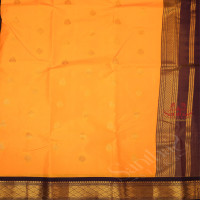 ONESIDE BORDER MANGO YELLOW COLOUR BODY WITH GOLDEN ZARI BUTTA & WITHOUT BLOUSE