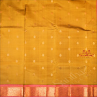 ONESIDE BORDER MEHENDHI GREEN COLOUR BODY WITH GOLDEN ZARI BUTTA & WITHOUT BLOUSE