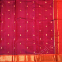ONESIE BORDER DUAL SHADE PURPLE COLOUR BODY WITH GOLDEN ZARI BUTTA & WITHOUT BLOUSE
