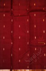 BROWN COLOUR BODY WITH SMALL BUTTAS AND SELF COLOUR PALLU WITH SELF COLOUR BLOUSE