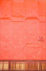 ONESIDE BORDER LIGHT ORANGE COLOUR BODY WITH GOLDEN ZARI BUTTA & WITHOUT BLOUSE