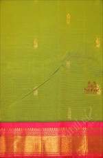 OLIVE GREEN COLOUR BODY WITH GOLDEN ZARI BUTTAS & SINGLE SIDE BORDER AND CONTRAST PALLU WITHOUT BLOUSE