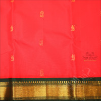 BLOOD RED COLOUR BODY WITH GOLDEN ZARI BUTTAS & SINGLE SIDE BORDER AND CONTRAST PALLU WITHOUT BLOUSE