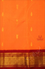 MANGO YELLOW COLOUR BODY WITH GOLDEN ZARI BUTTAS & SINGLE SIDE BORDER AND CONTRAST PALLU WITHOUT BLOUSE