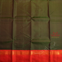 DARK GREEN COLOUR PLAIN BODY WITH CONTRAST BLOUSE & BORDER