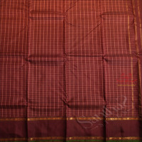 DARK CHOCOLATE COLOUR CHECKED BODY WITH SELF BORDER & BLOUSE