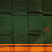 BOTTLE GREEN COLOUR PLAIN BODY WITH CONTRAST BLOUSE & BORDER