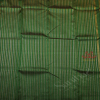 BOTTLE GREEN BODY WITH GOLDEN SILVER ZARI STRIPS WITH SELF BLOUSE